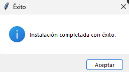 Instalación con Éxito